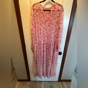 Free People Pink Floral Maxi Dress
